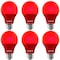 Luxrite A19 LED Red Light Bulbs 8W 60W Equivalent E26 Base Porch Christmas Party Holiday Lighting, 6PK LR21495-6PK - alternate 1